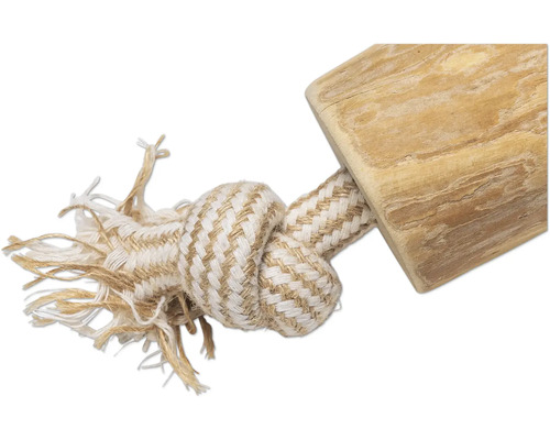 Hundespielzeug aus Holz und Seil