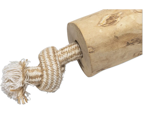 Hundespielzeug aus Holz und Seil