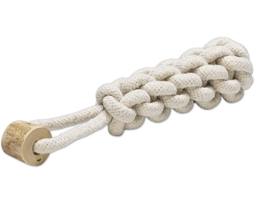 Beeztees Hundespielzeug Kaffeeholz Osa S mit Griff Baumwolle Holz 5 cm x 5 cm x 24 cm Baumwolltau Hundespielzeug mit Holzelement