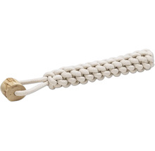Hundespielzeug aus Baumwollseil mit Holzstück