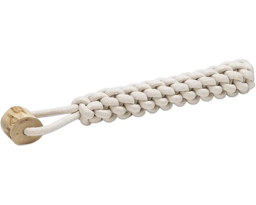 Beeztees Hundespielzeug Kaffeeholz Osa L mit Griff Baumwolle Holz 5 cm x 5 cm x 42 cm Hundespielzeug aus Baumwollseil mit Holzstück
