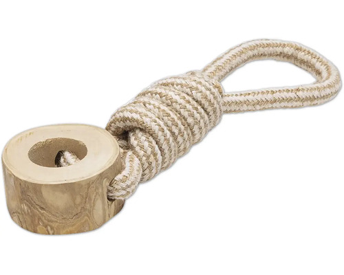 Beeztees Hundespielzeug Kaffeeholz Dirk S mit Handschlaufe Baumwolle Holz 24 cm x 8 cm x 8 cm Hundespielzeug aus Holz und Seil