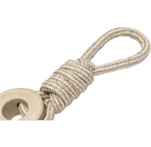 Corde tressée avec boucle et anneau en bois