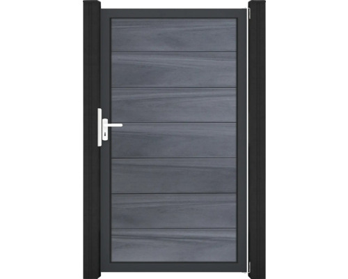 Portillon simple GroJa Flex Grande tirant universel prémonté sans poteaux cadre anthracite 150 x 180 cm gris pierre