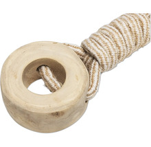 Spielzeug für Hunde aus Holz mit Seil