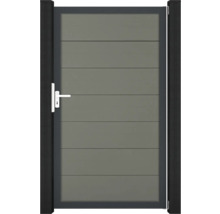 Portillon de jardin avec panneaux horizontaux et poignée de porte