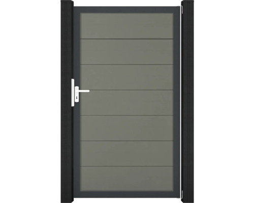 Portillon de jardin avec panneaux horizontaux et poignée de porte