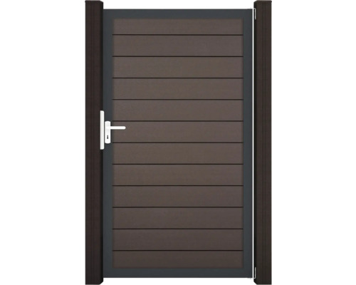 Portillon simple GroJa Flex tirant universel prémonté sans poteaux cadre anthracite 150 x 180 cm terra