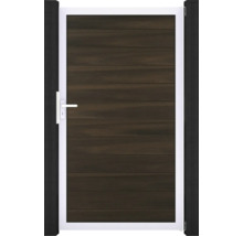 Portillon de jardin avec poignée et structure en bois horizontale