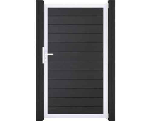 Portillon simple GroJa Flex tirant universel prémonté sans poteaux cadre argent 150 x 180 cm anthracite