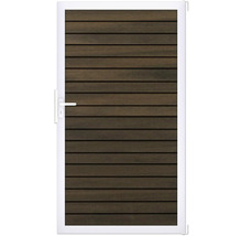 Einzeltor GroJa Rhombus DIN Universal vormontiert ohne Pfosten Rahmen silber 150 x 180 cm Walnuss