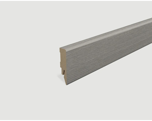 Sockelleiste foliert Eiche grau L641 2400 x 58 x 14 mm