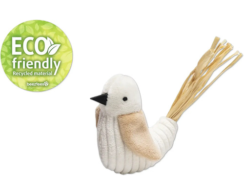 Beeztees Jouet pour chats Eco oiseau Chico Oiseau beige et blanc comme jouet pour chat avec un label de matériau recyclé