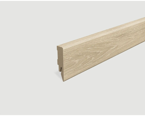 Sockelleiste MDF Eiche grau foliert 2400 x 58 x 14 mm