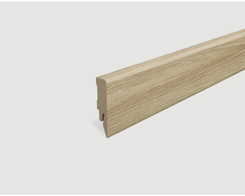 Plinthe MDF chêne clair plaxée L738 2400 x 58 x 14 mm