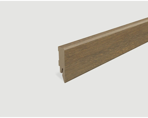 Plinthe MDF bois sombre plaxée 2400 x 58 x 14 mm