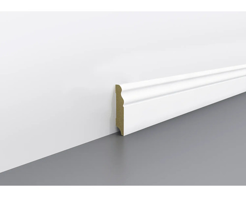 Plinthe MDF blanc plaxée 2400 x 70 x18 mm
