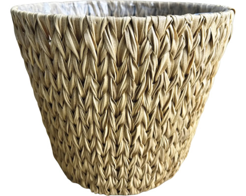 Panier à plantes Lafiora Wicker Ø 35 cm x h 30 cm rotin synthétique nature Pot de fleurs en matériau naturel tressé