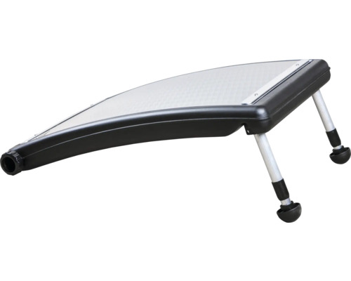 Banc de douche mobile avec pieds réglables.