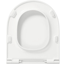 Abattant de WC blanc en plastique, vue de dessus