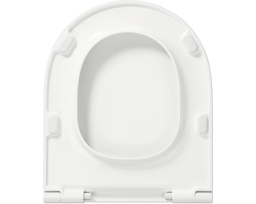 Abattant de WC blanc en plastique, vue de dessus