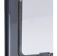 Vue détaillée d''un joint de porte gris