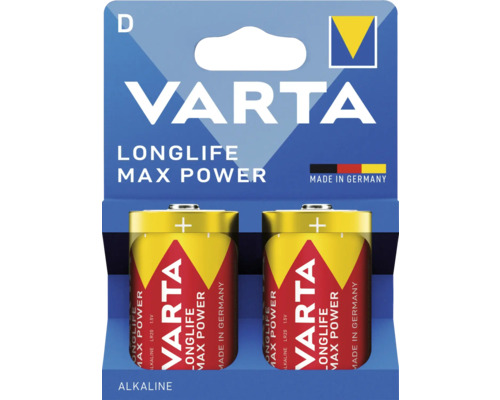 Varta Longlife Max Power Pile D, lot de 2
