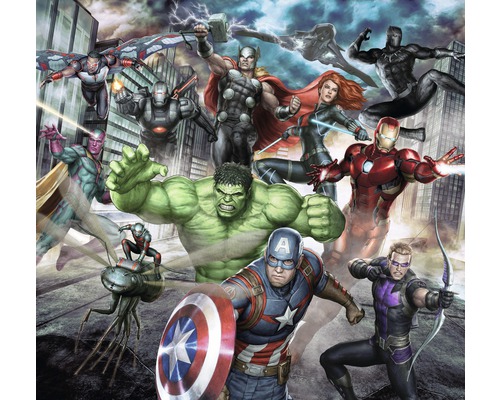 Papier peint panoramique intissé 111391 Kids@Home Marvel Avengers 6 pces 300 x 280 cm