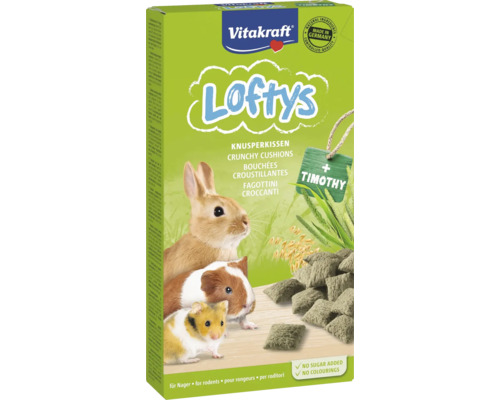 Vitakraft Lofty''s Crunchy Cushions Nagerfutter Packung mit Kaninchen, Meerschweinchen und Hamster