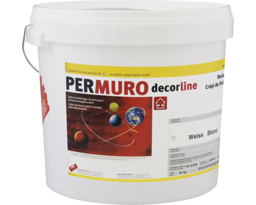 KABE Enduits intérieur blanc mat 25 kg Seau d''enduit structuré Permuro decorline, prêt à l''emploi, 25 kg