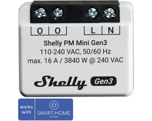 Shelly PM Mini Gen3 Leistungsmessgerät für Smart Home Systeme