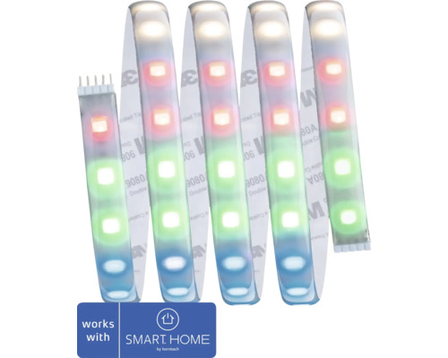 Kit de bande à LED Paulmann MaxLED 500 Smart Home Zigbee RGBW 1,5 m 600lm 60 LED Bandeau LED avec le logo Smart Home by Hornbach