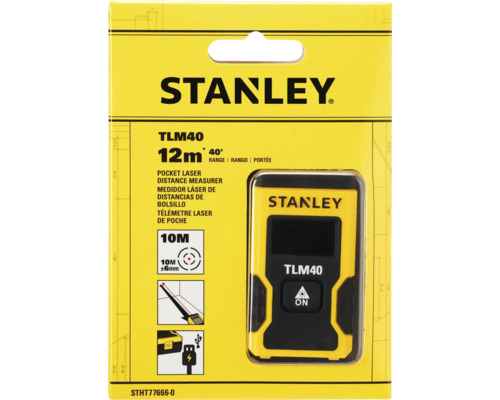 Télémètre laser Stanley TLM40 avec une portée de 12 mètres en emballage jaune