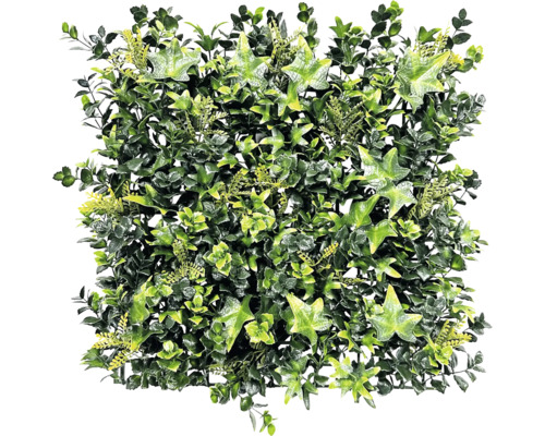 Mur végétal artificiel Tropical 38 x 38 cm Haie artificielle avec différentes feuilles vertes