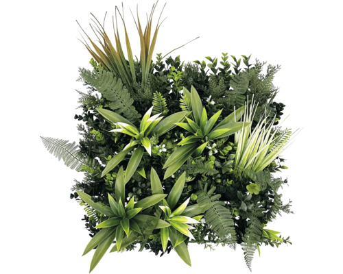 Mur végétal artificiel Fire 38 x 38 cm Mur végétal artificiel avec différentes herbes et fougères