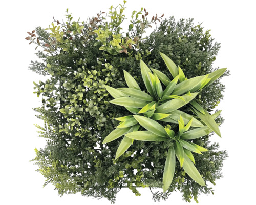 Mur végétal artificiel Jungle 38 x 38 cm Mur végétal artificiel avec diverses herbes et feuilles