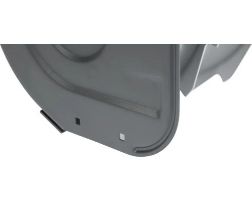 Detailansicht einer Schneeschaufel aus Kunststoff.