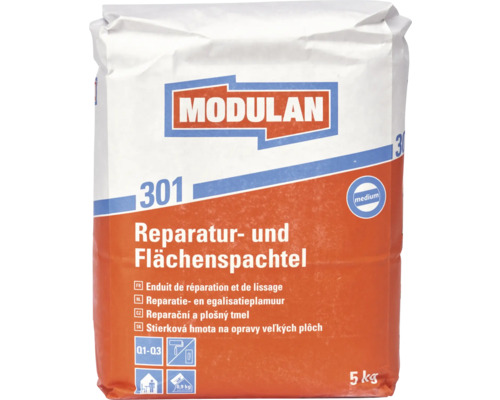 Enduit de réparation et de lissage MODULAN 301 moyen clair 5 kg Enduit de réparation et de lissage Modulan, sac de 5 kg