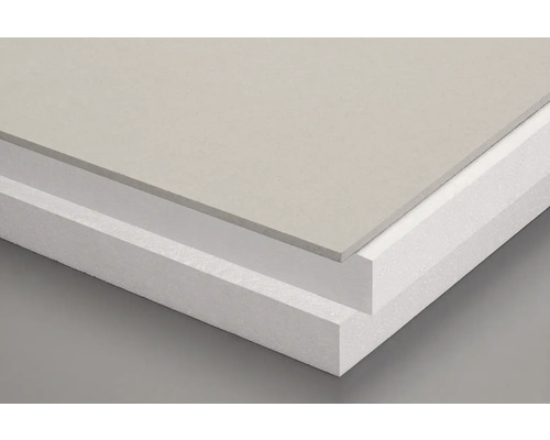 Élément composite en placoplâtre et polystyrène pour aménagement intérieur