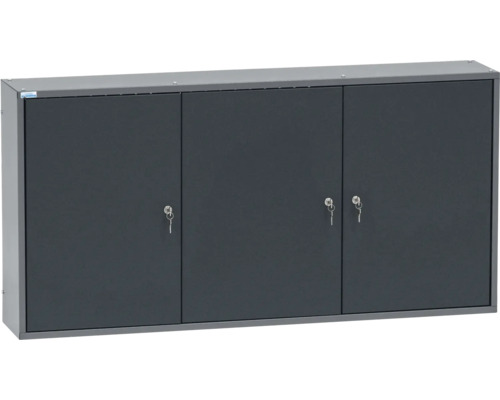 Küpper Armoire suspendue 1200 x 600 x 200 mm 3 fonds perforés 3 portes 4 étagères gris