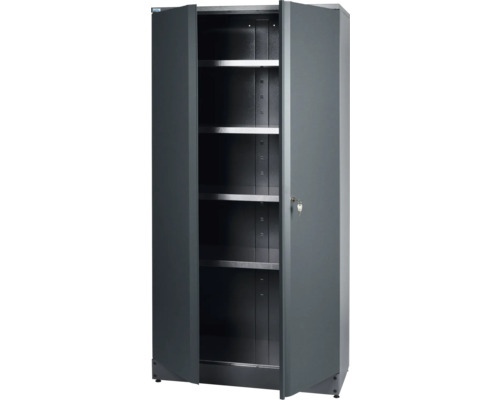 Küpper Armoire haute 910 x 1800 x 450 mm 4 étagères 2 portes gris