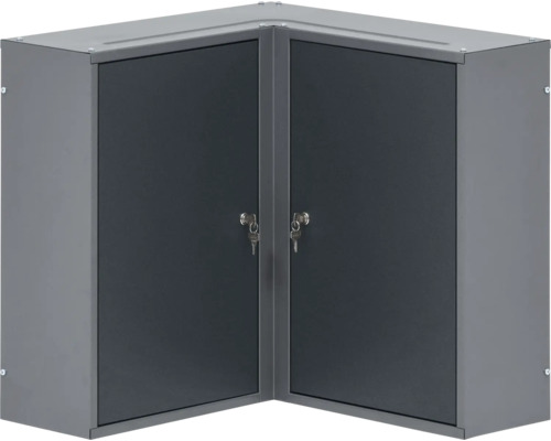 Küpper Armoire suspendue d'angle 600 x 600 x 600 mm 4 étagères 2 portes grises Armoire d''atelier d''angle avec deux portes verrouillables