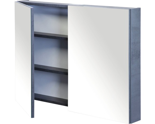 Armoire de toilette à miroir avec deux portes et étagères