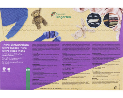 Verpackung für Tricho-Schlupfwespen zur biologischen Bekämpfung von Kleidermotten