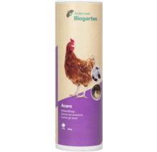 Acaro Milbenstopp Produktverpackung mit einem Huhn