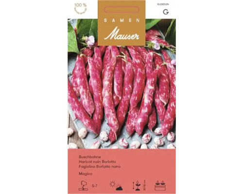 Graines de légumes Samen Mauser haricot Magico Mauser Graines Haricot nain Borlotto Magico Paquet