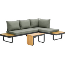 Salon de jardin avec coussins et table