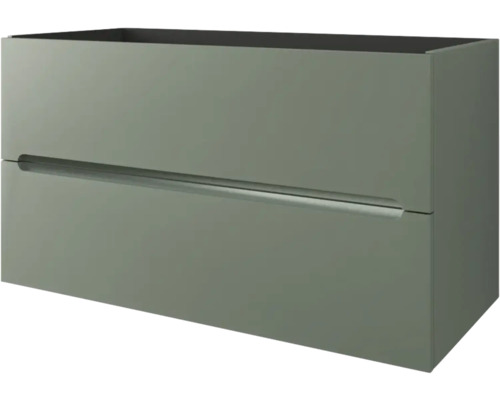 Meuble sous-lavabo Baden Haus Kim lxhxp 100x55x45.6 cm vert mat Meuble sous-vasque avec deux tiroirs