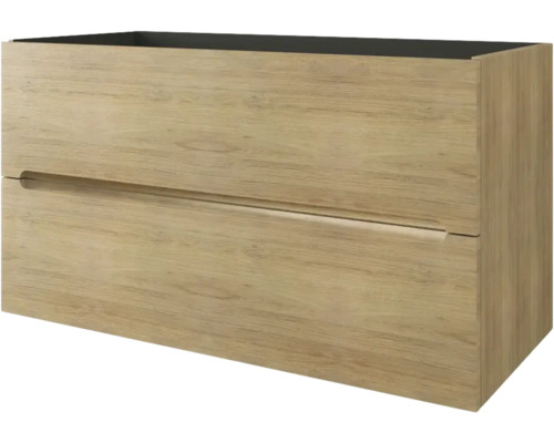 Waschtischunterschrank Baden Haus Kim BxHxT 100x55x45.6 cm tabak eiche Holzwaschtisch mit zwei Schubladen für das Badezimmer