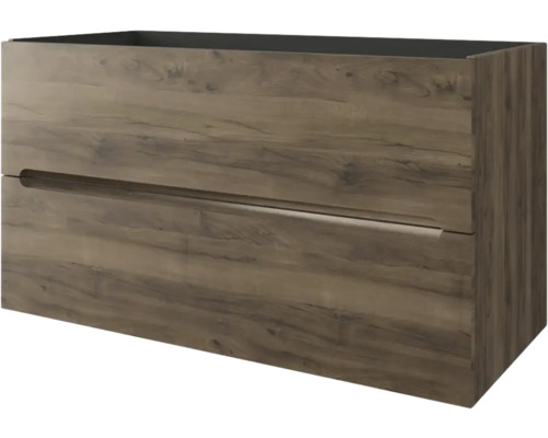 Waschtischunterschrank Baden Haus Kim BxHxT 100x55x45.6 cm walnuss Waschtischunterschrank mit zwei Schubladen in Holzoptik